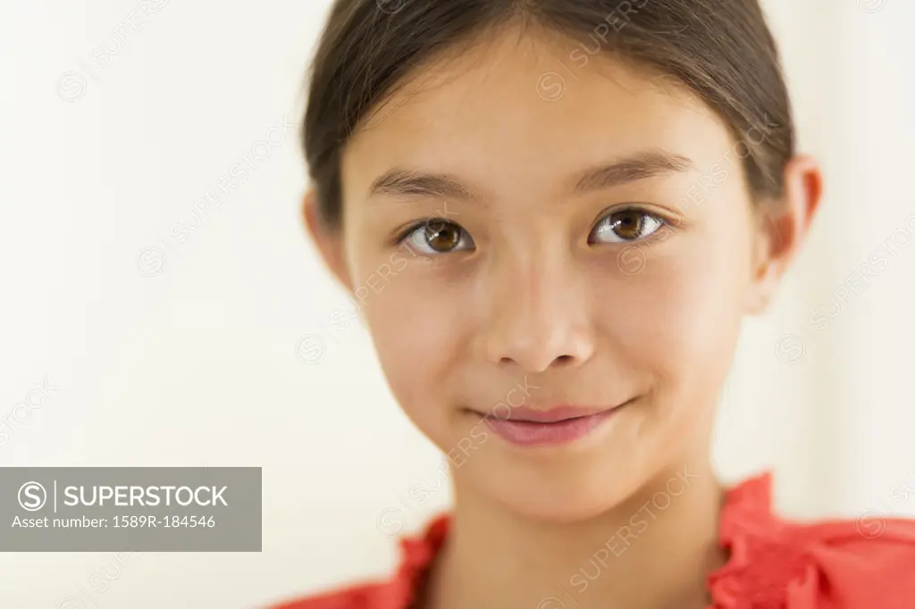 Mixed race girl smiling