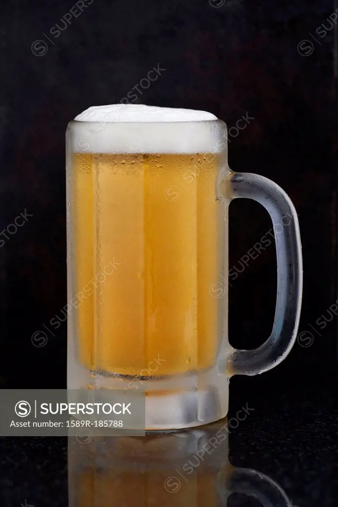 Close up of mug of beer