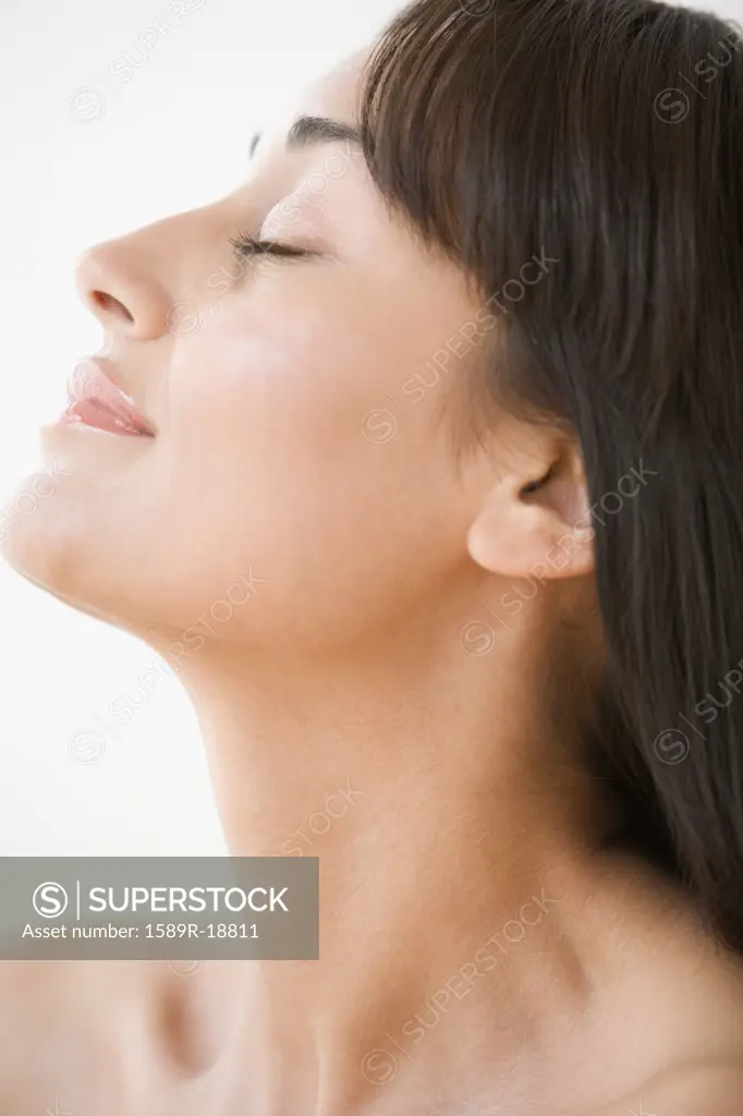 Profile of woman with eyes closed