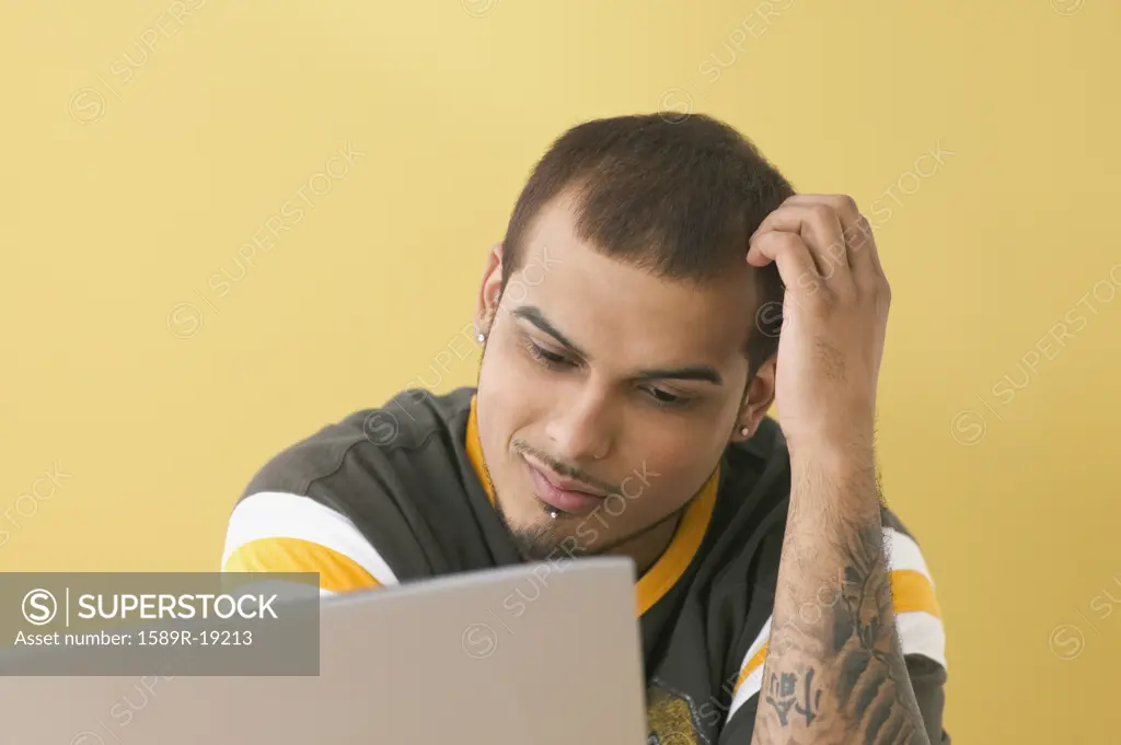 Young man using computer