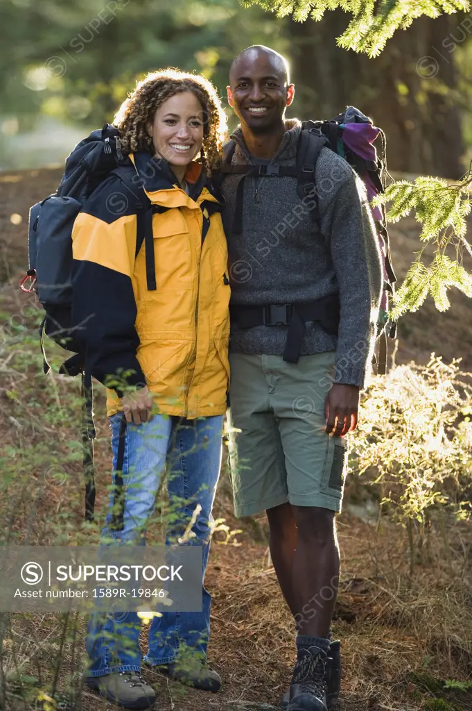 Couple hiking together