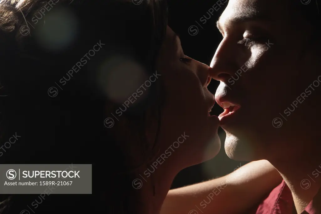 Young couple kissing
