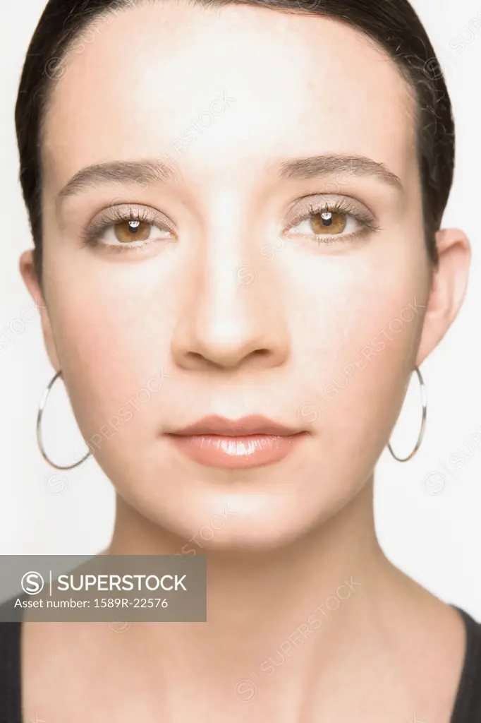 Close up of young woman's face
