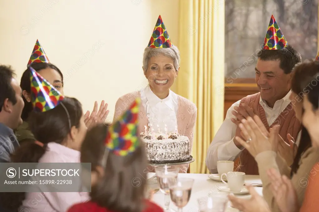 Family birthday party for Hispanic grandmother, Richmond, Virginia, United States