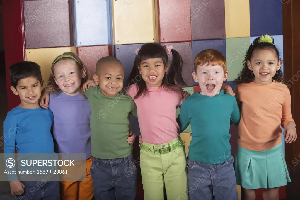 Group of young children smiling