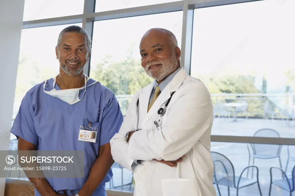 Two middle-aged African doctors, North Bethesda, Maryland, United States