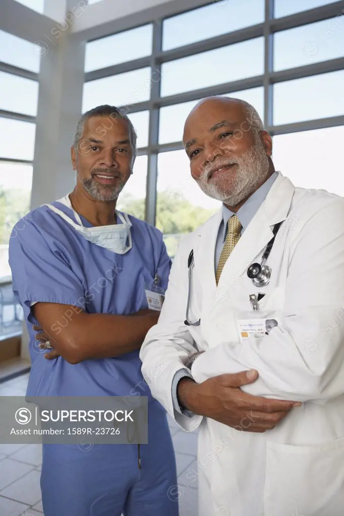 Two middle-aged African doctors, North Bethesda, Maryland, United States