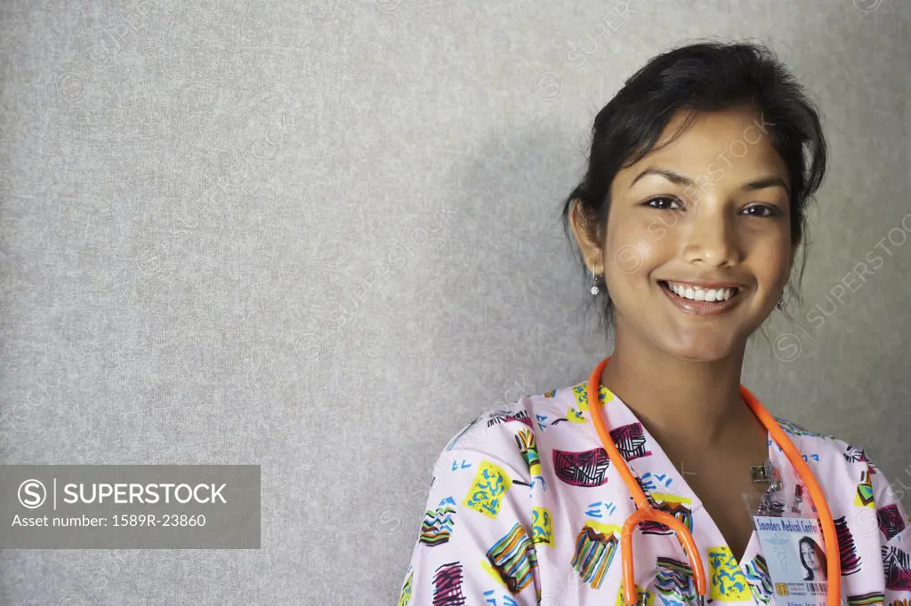 Indian female nurse smiling