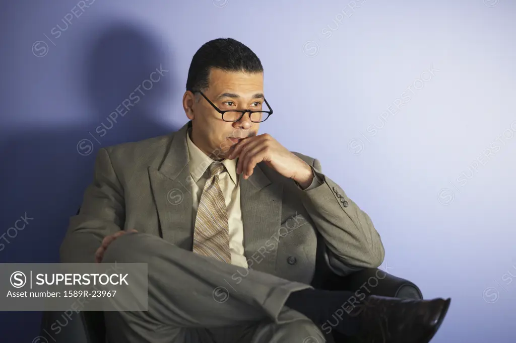 African American businessman wearing glasses