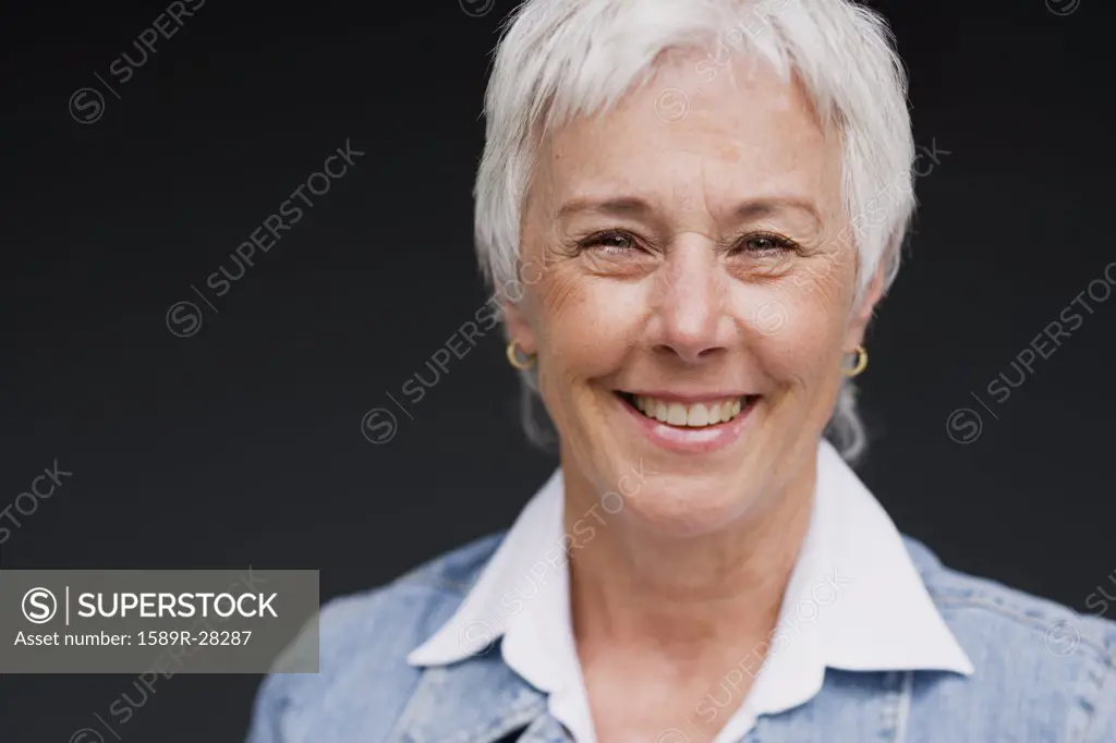 Close up of senior woman smiling