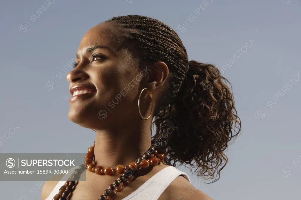 Young African woman smiling