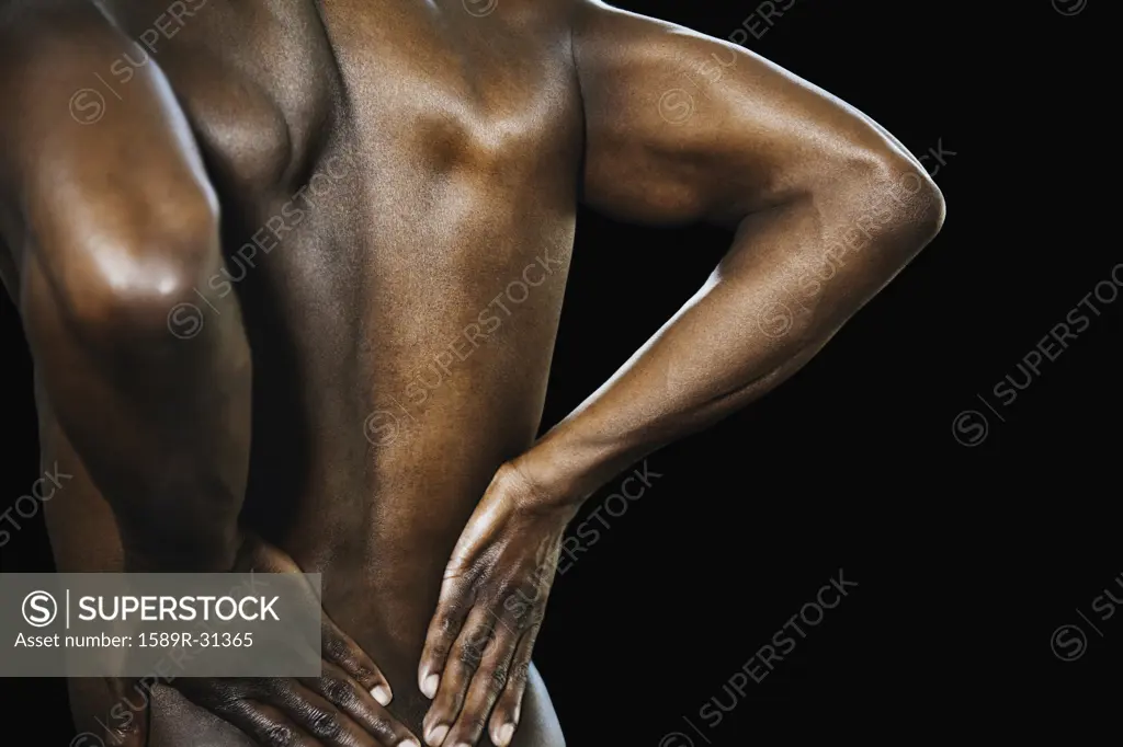 Close up of African man's bare back