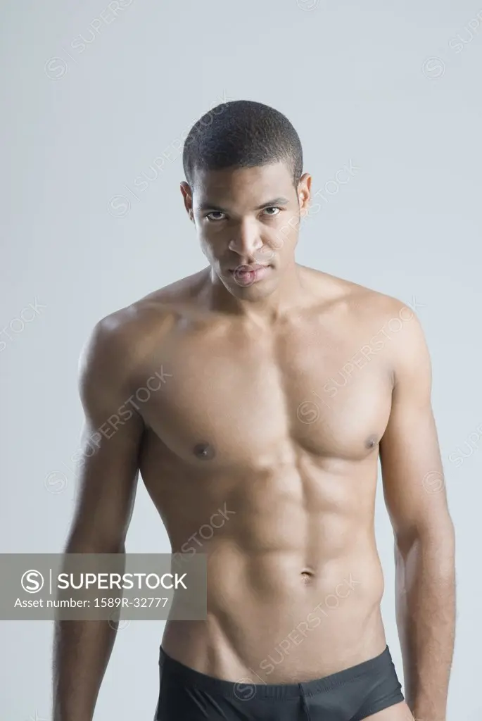 Portrait of semi-nude African man
