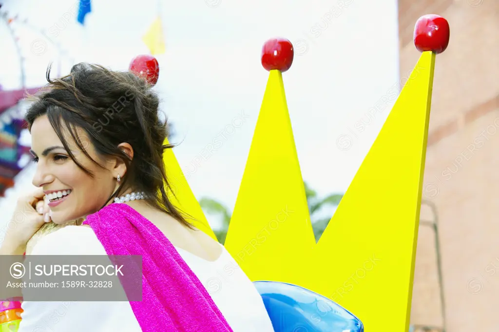 Young Hispanic woman at carnival