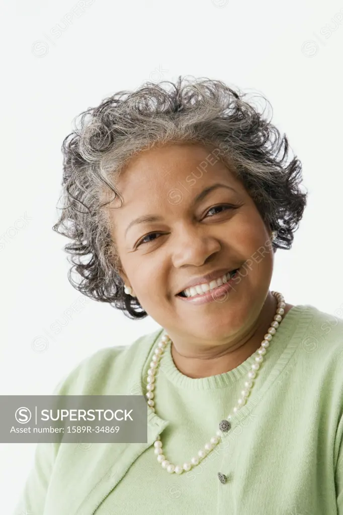 Senior African woman smiling