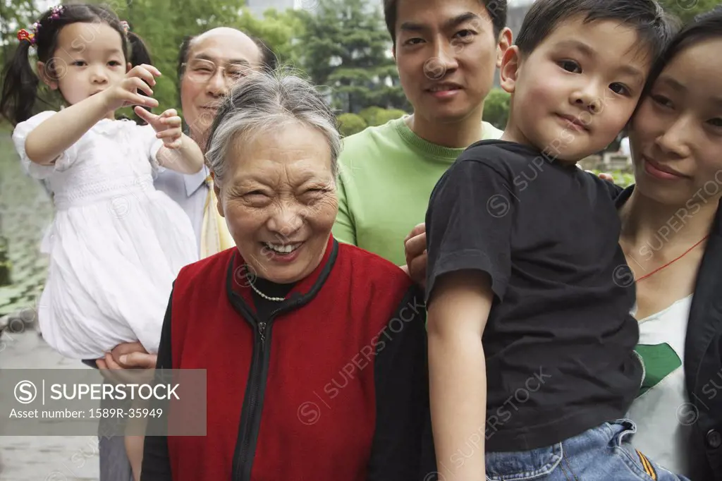 Portrait of multi-generational Asian family