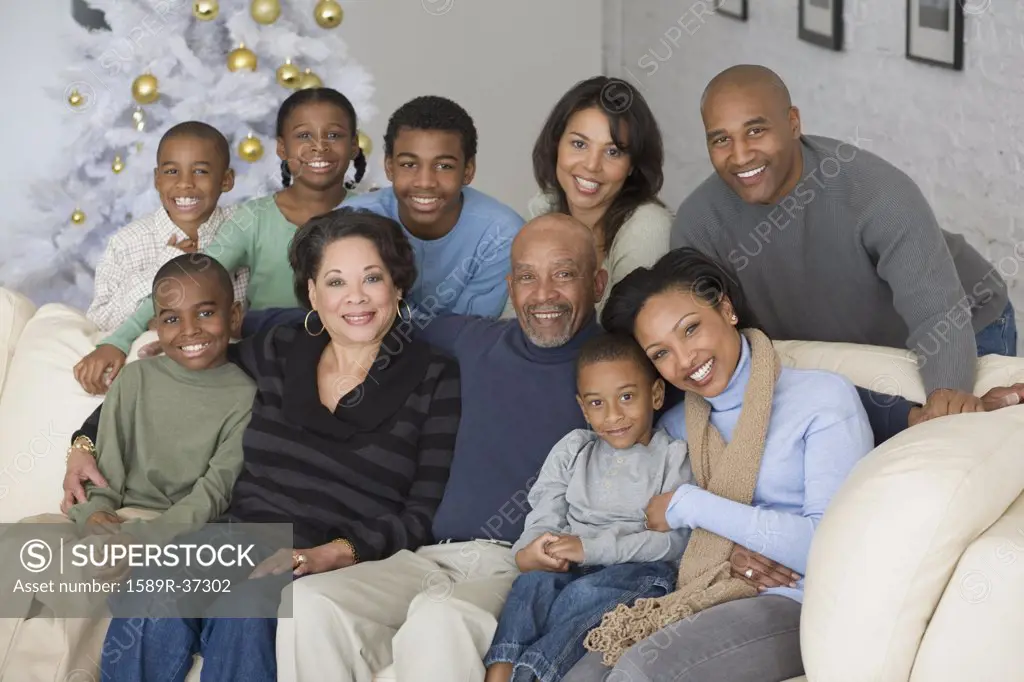 Portrait of multi-generational African family