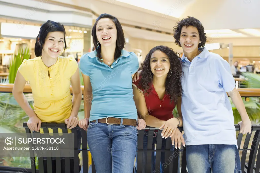 Multi-ethnic teenagers in mall