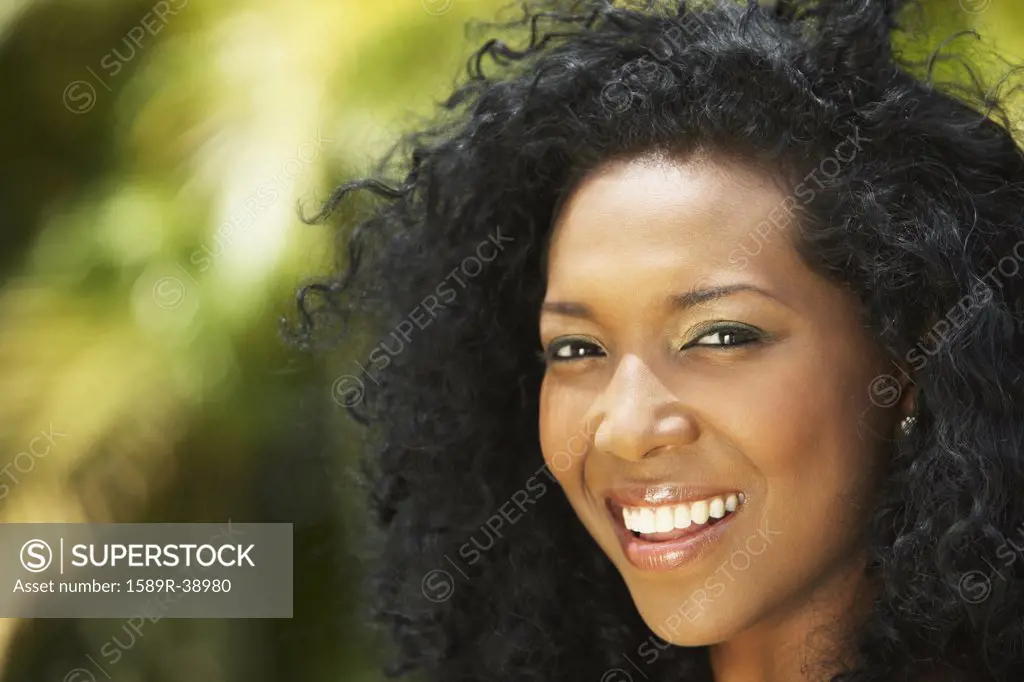 Close up of South American woman smiling