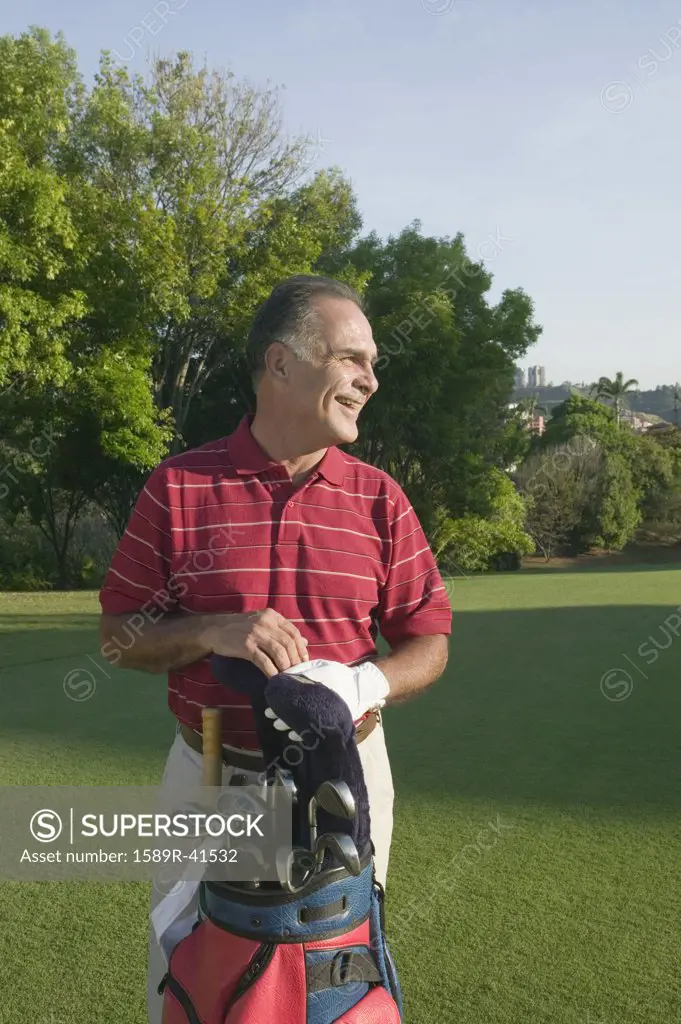Hispanic man on golf course