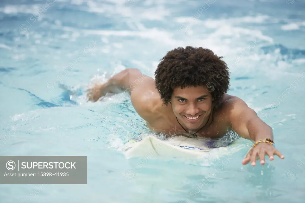 South American man swimming