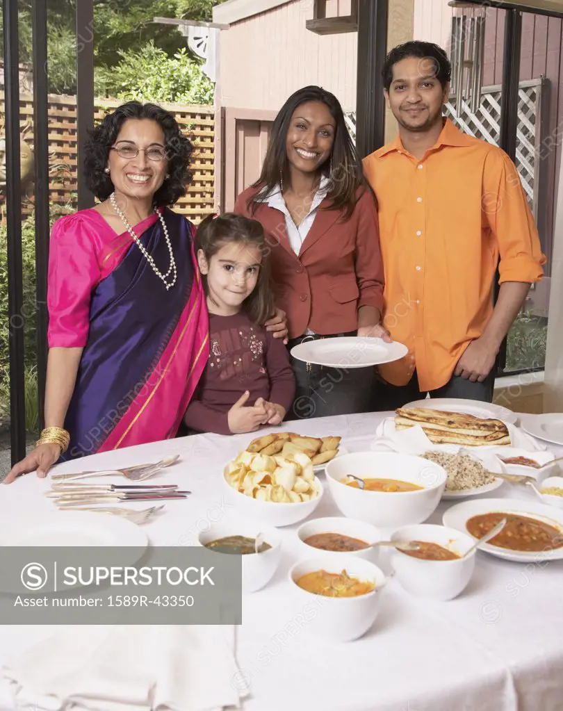 Indian family at dinner table