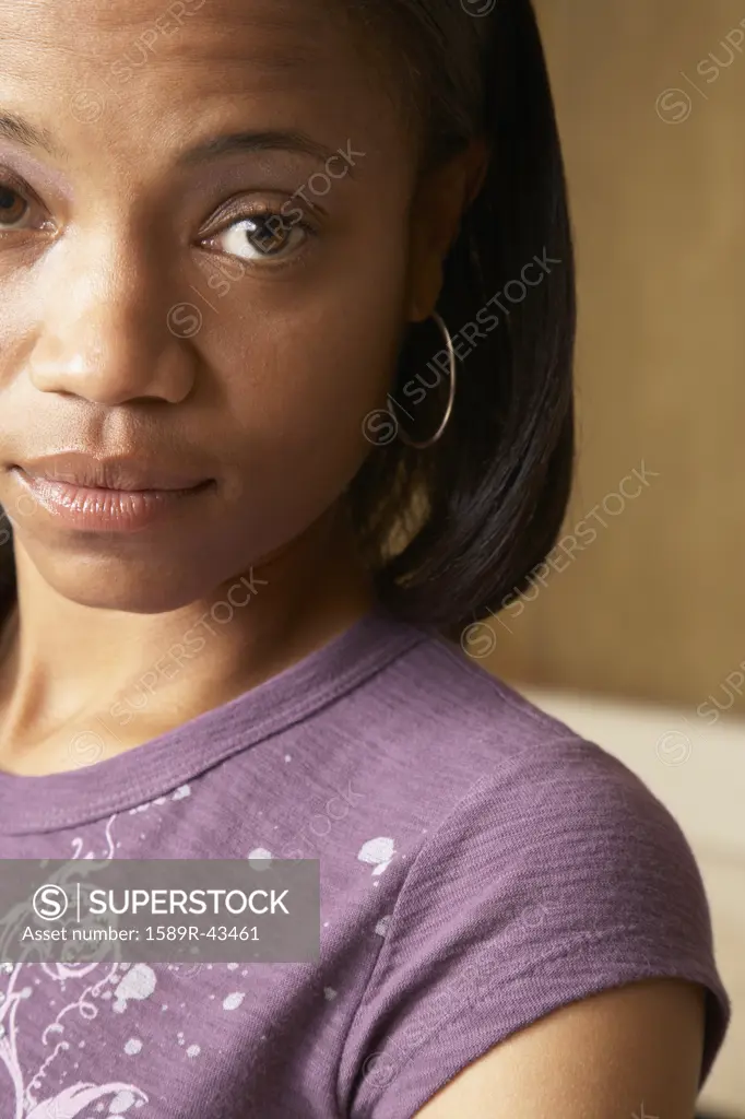 Close up of African American woman