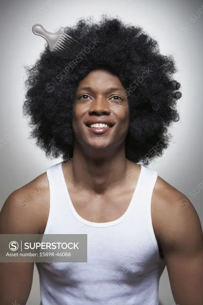 African American man with afro