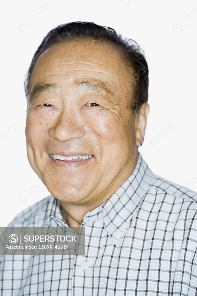 Close up of senior Asian man smiling