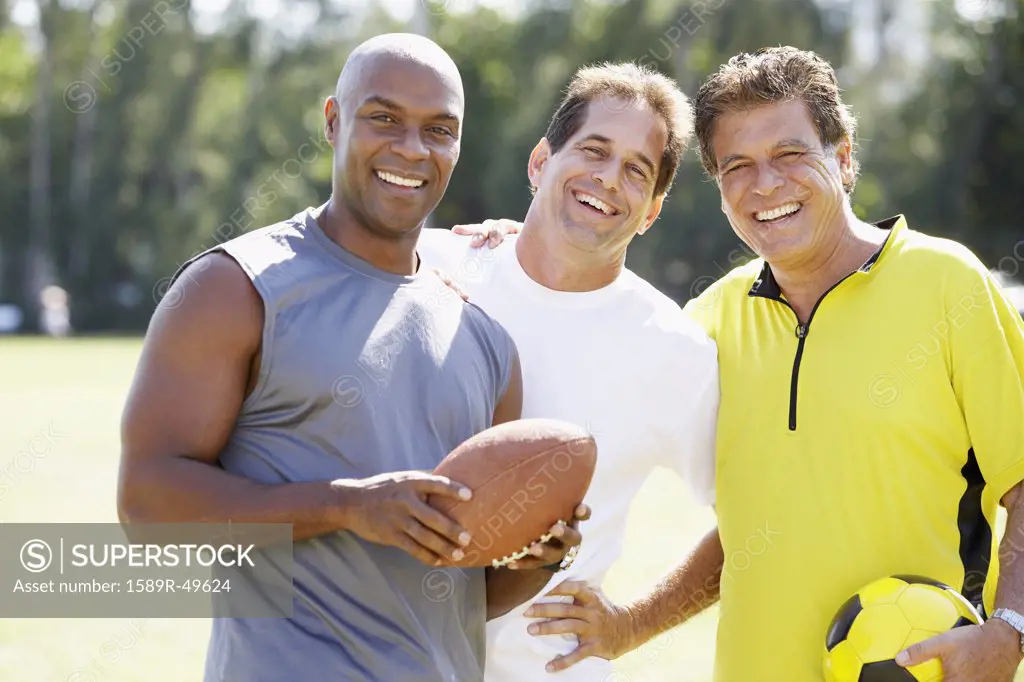 Multi-ethnic men in athletic gear