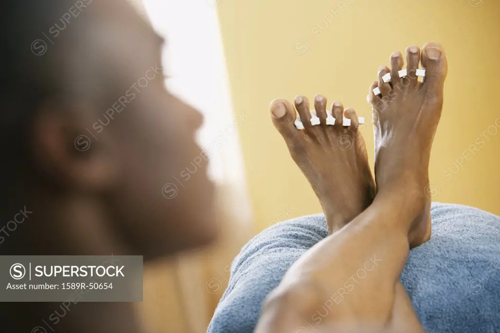 African man getting pedicure