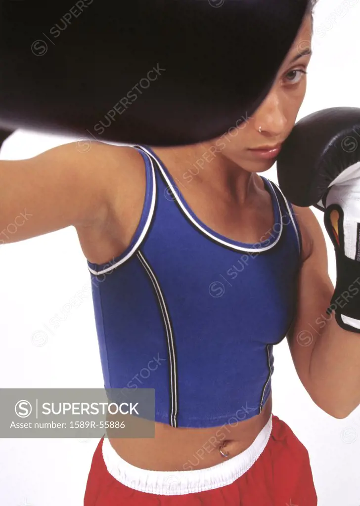 African woman boxing