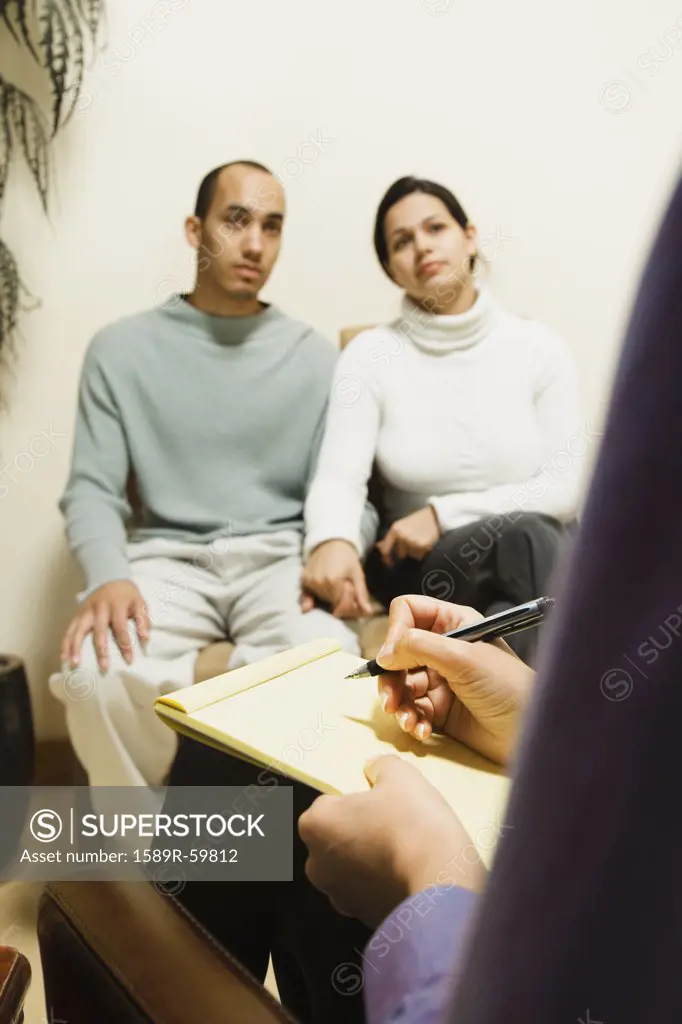 Multi-ethnic couple at therapy session