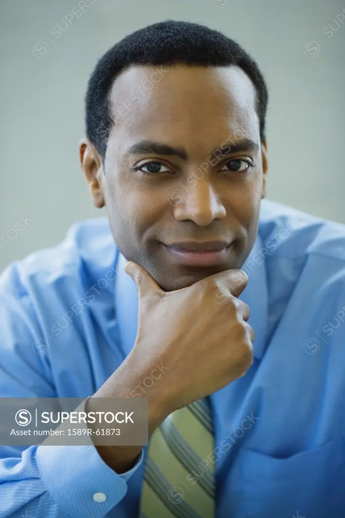 Close up of African businessman looking confident