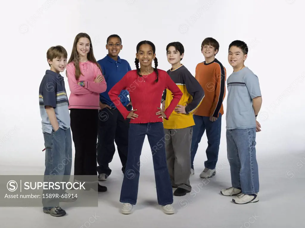 Multi-ethnic children posing
