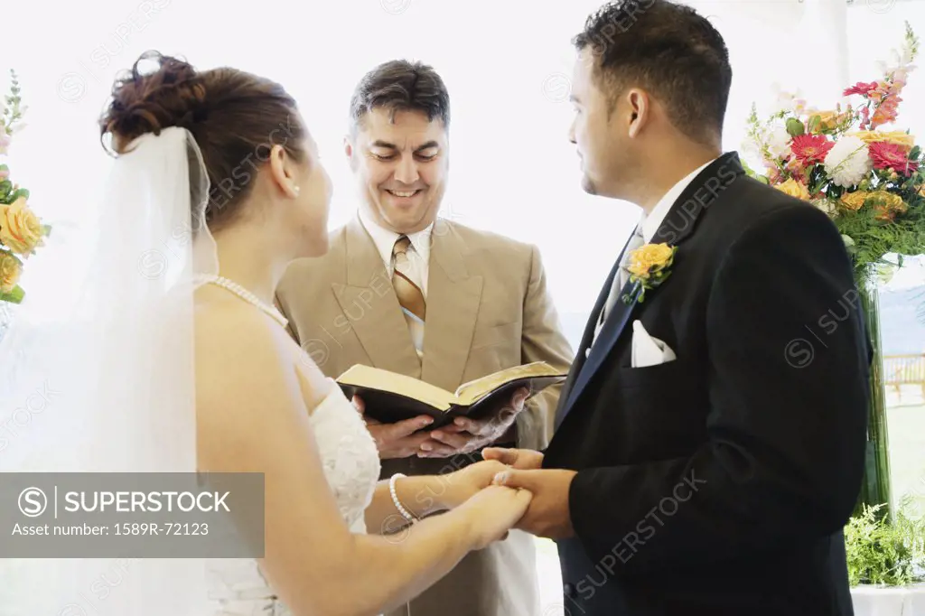 Multi-ethnic couple getting married