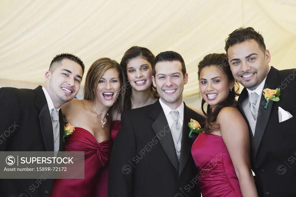 Portrait of multi-ethnic bridal party