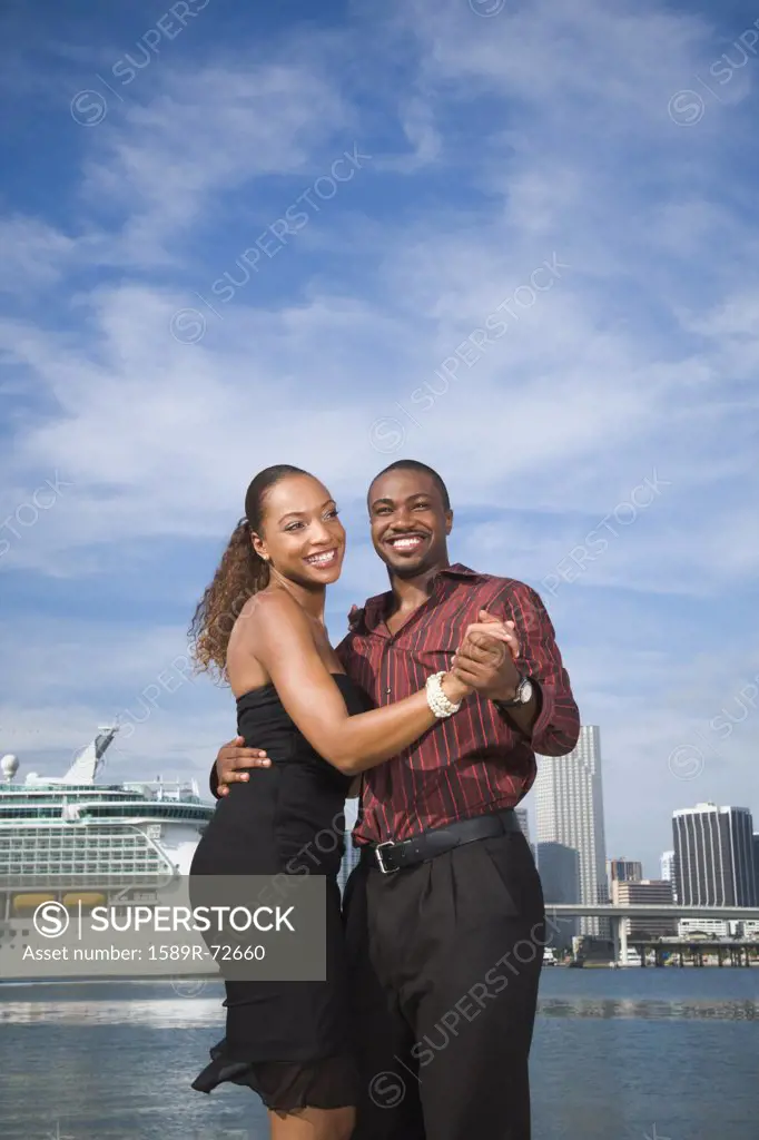 African American couple dancing