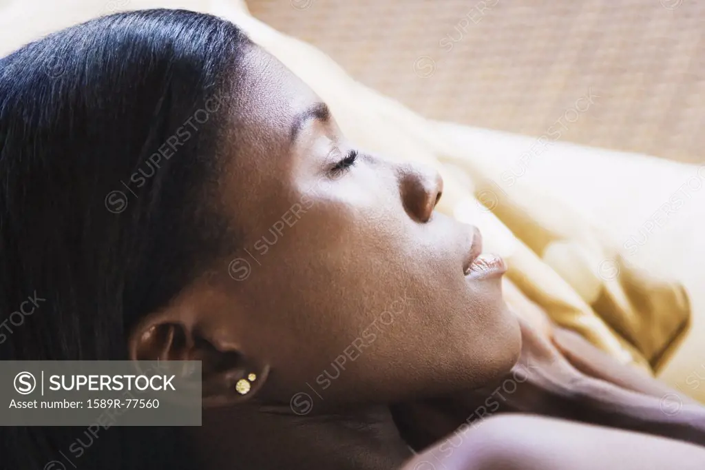 African woman sleeping