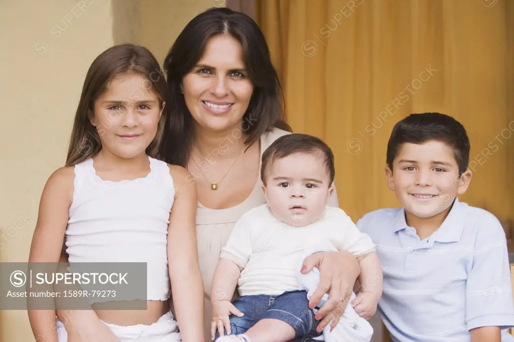 Hispanic woman and children