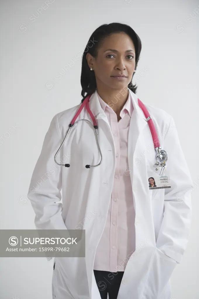 Portrait of mixed race doctor
