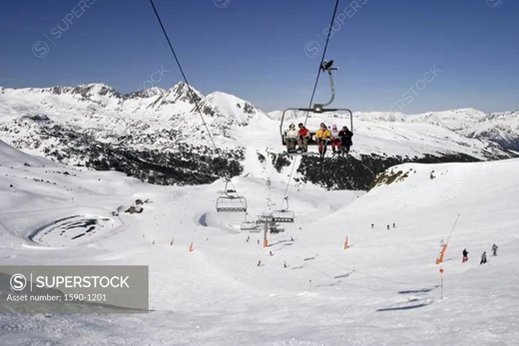 Andorra, Pas de la Casa, Ski slope with Chairlift