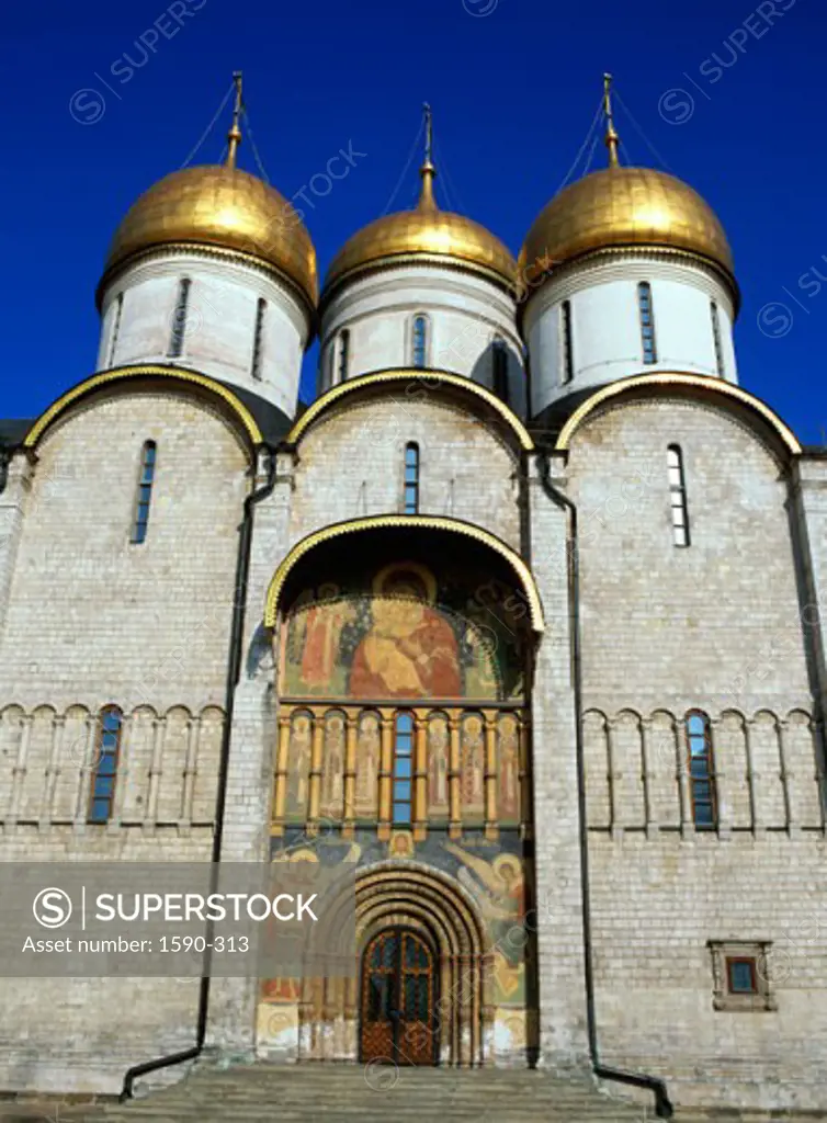 Facade of a cathedral, Assumption Cathedral, Kremlin, Moscow, Russia