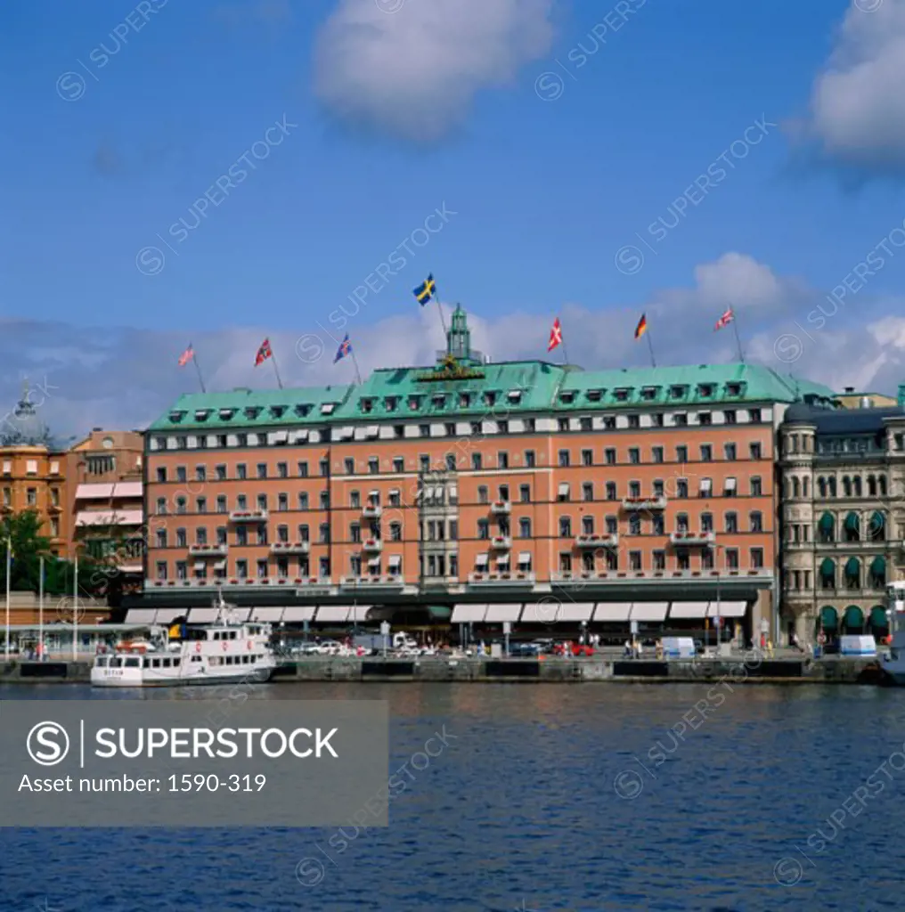 Hotel on the waterfront, Grand Hotel, Stockholm, Sweden