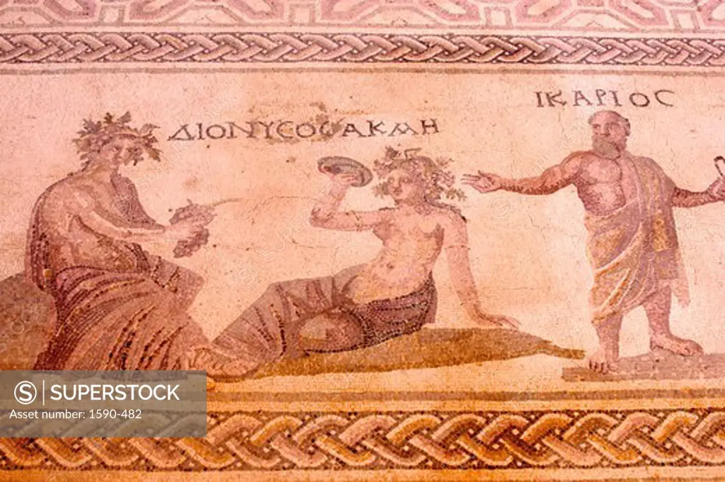Cyprus, Paphos, Mosaic in House Of Dionysos
