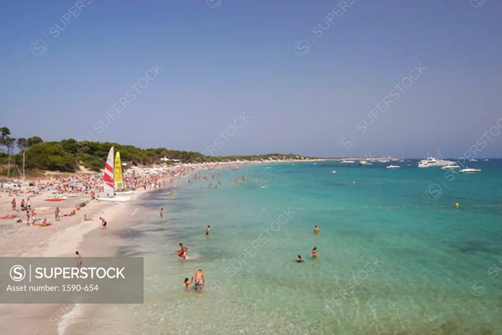 Spain, Ibiza, Platja De Ses Salines, View of beach