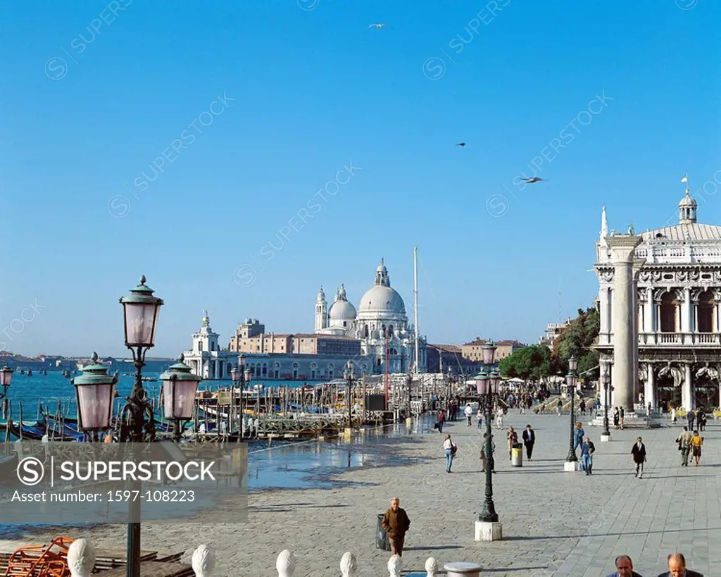 10024741, Italy, Europe, Venice, gondola landing stage, Santa Maria della salutes,