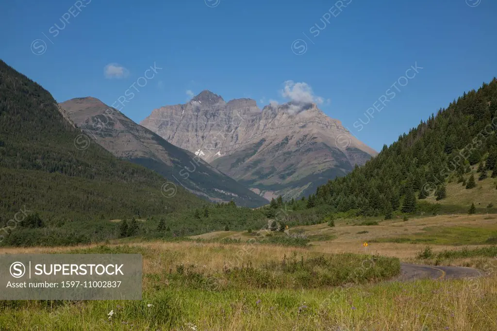 Alberta, mountains, Canada, scenery, landscape, North America, Rocky Mountains, Waterton Lake national park