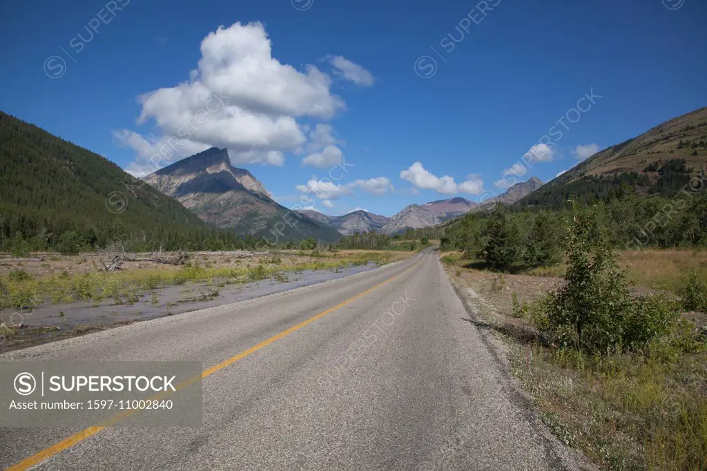 Alberta, mountains, Canada, scenery, landscape, North America, Rocky Mountains, Waterton Lake national park
