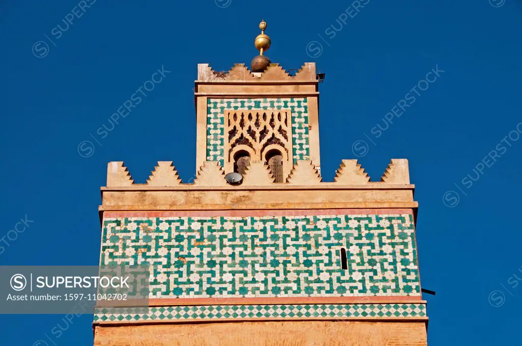 Africa, North Africa, Haouz, kingdom, Koutoubia, Maghreb, Morocco, Marrakesch, minaret, mosque, Tensift